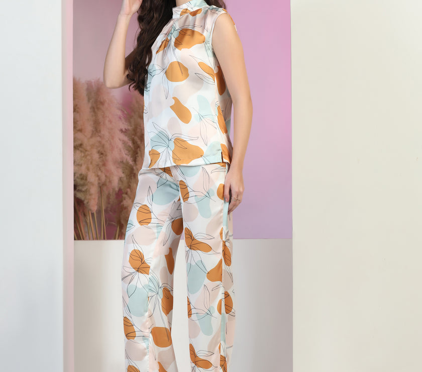 Women's Satin Ankle Length Co-Ord Set for Women