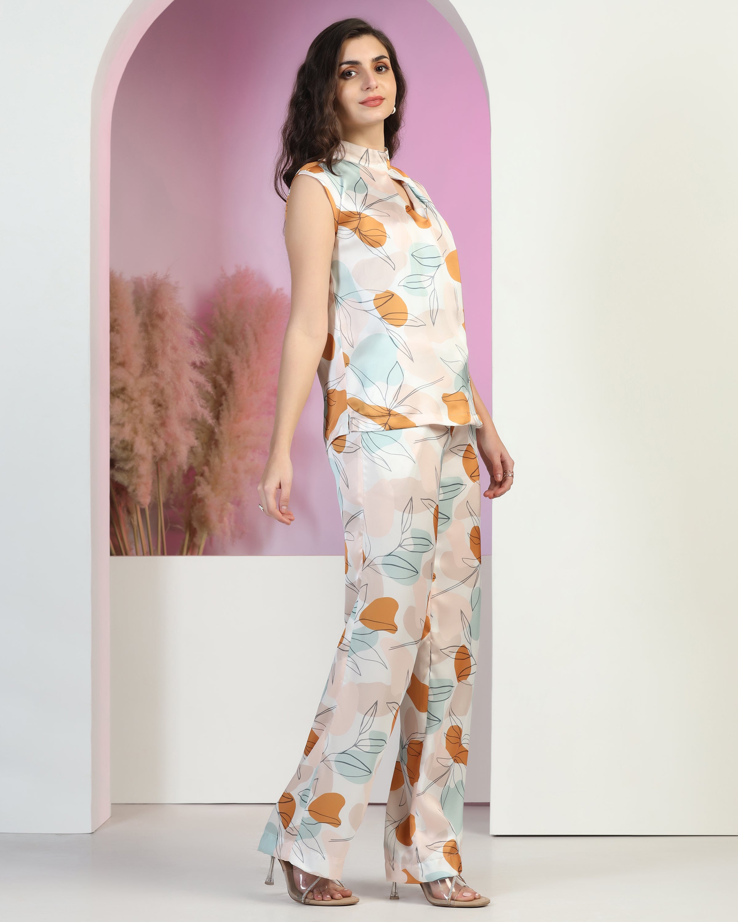 Women's Satin Ankle Length Co-Ord Set for Women