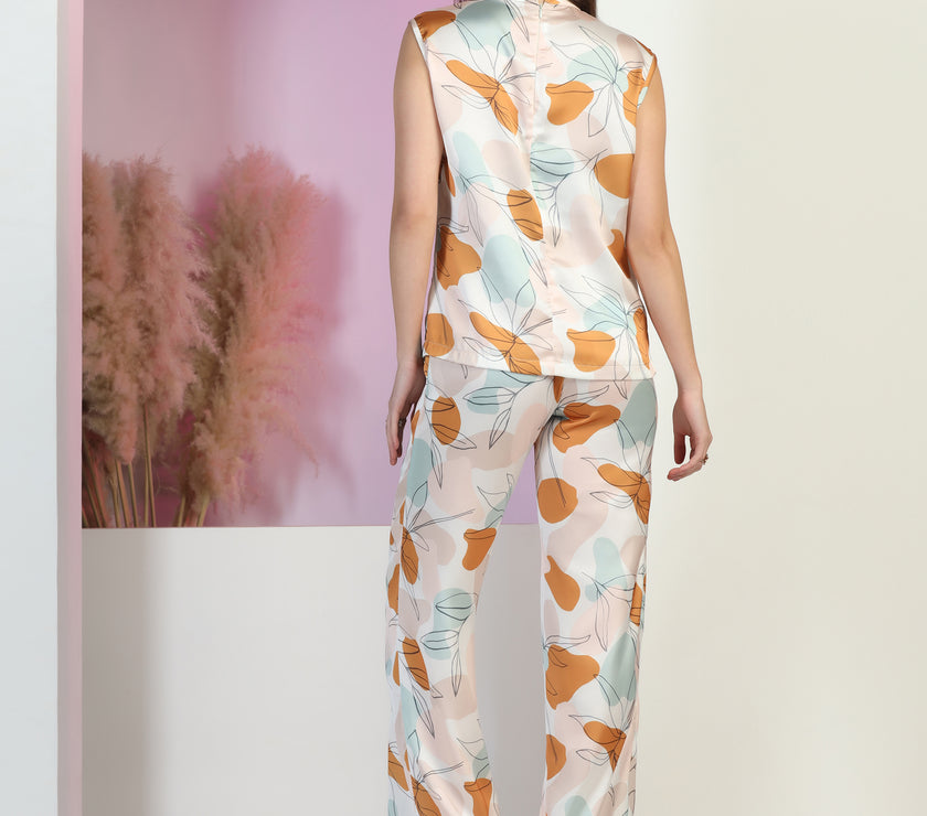 Women's Satin Ankle Length Co-Ord Set for Women