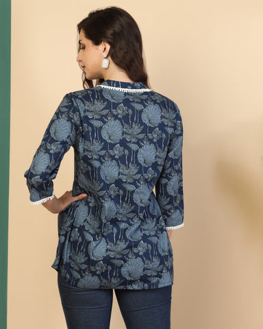 Women Floral Print Flared Tunic