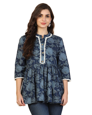 Women Floral Print Flared Tunic