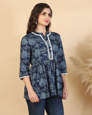 Women Floral Print Flared Tunic