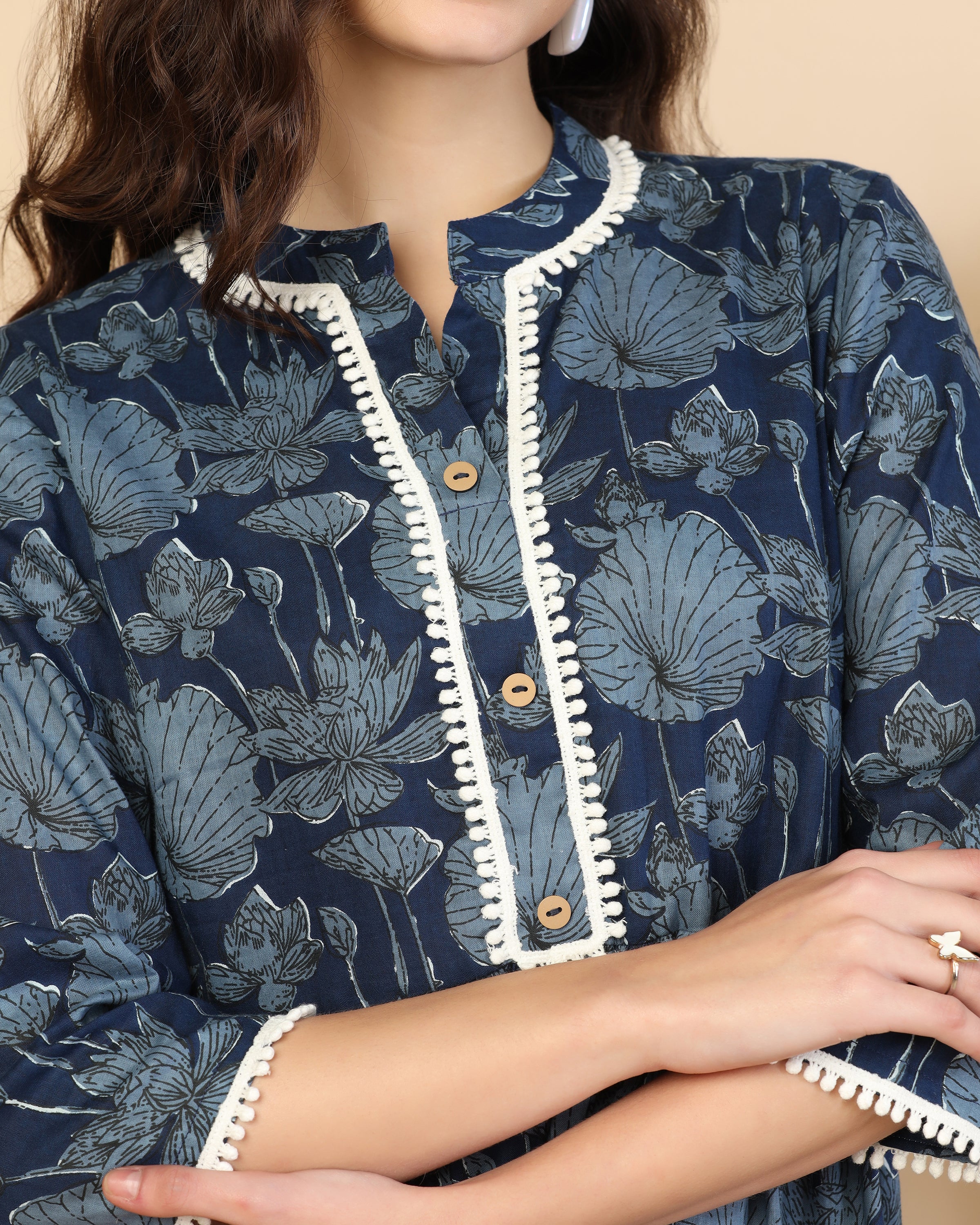 Women Floral Print Flared Tunic