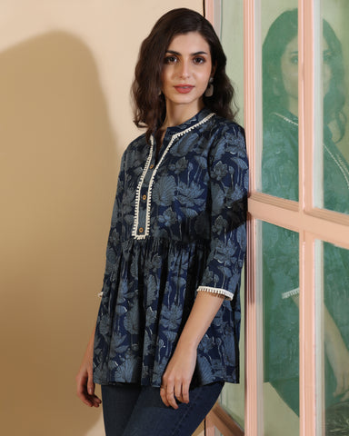 Women Floral Print Flared Tunic