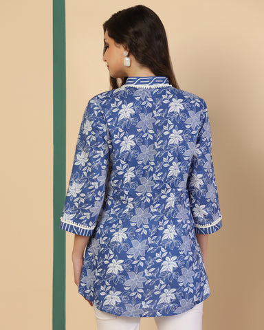 Floral Printed Cotton Top for Women