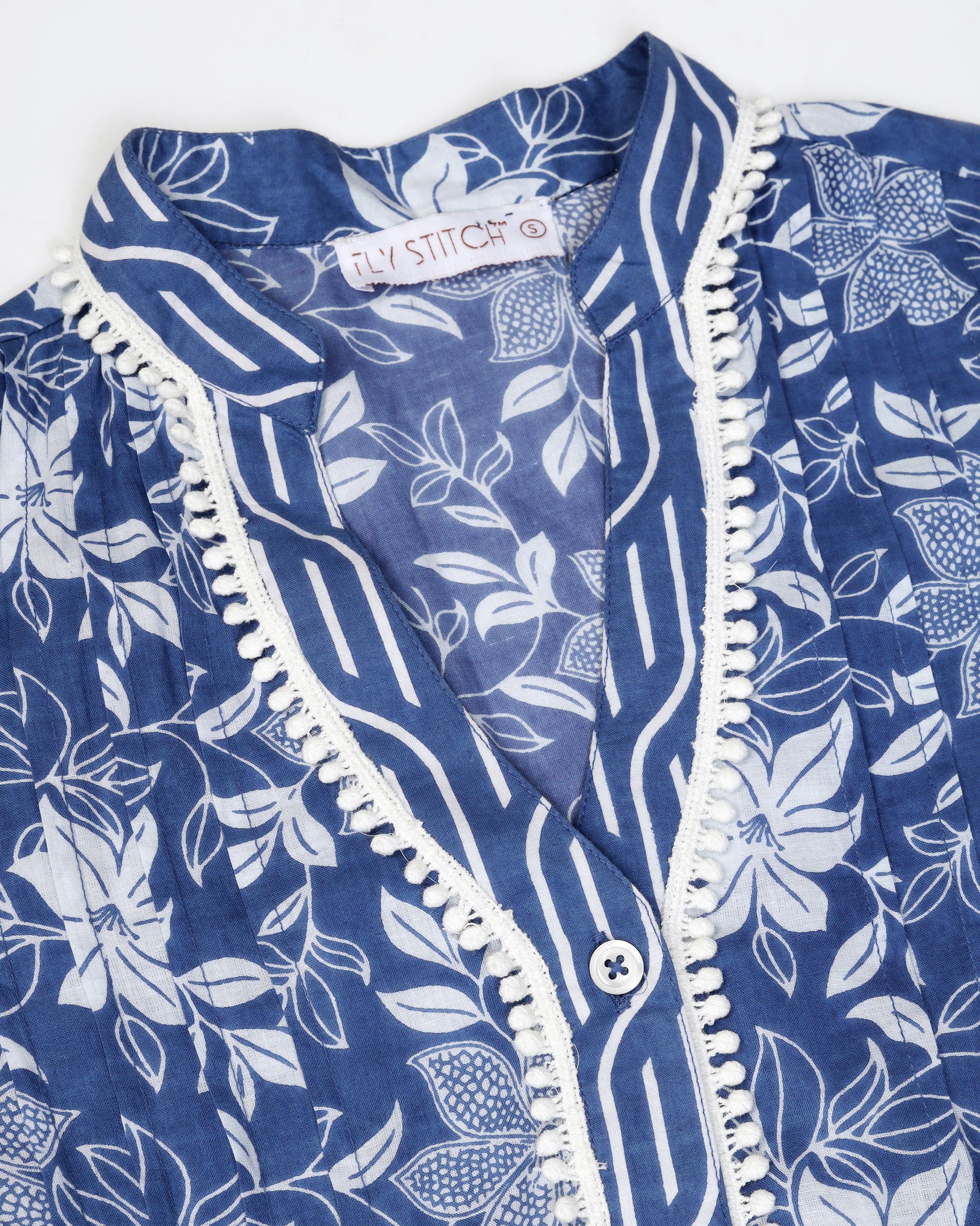 Women Floral Print Pure Cotton Straight Top