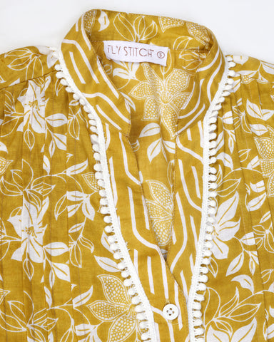 Women Floral Print Pure Cotton Straight Top