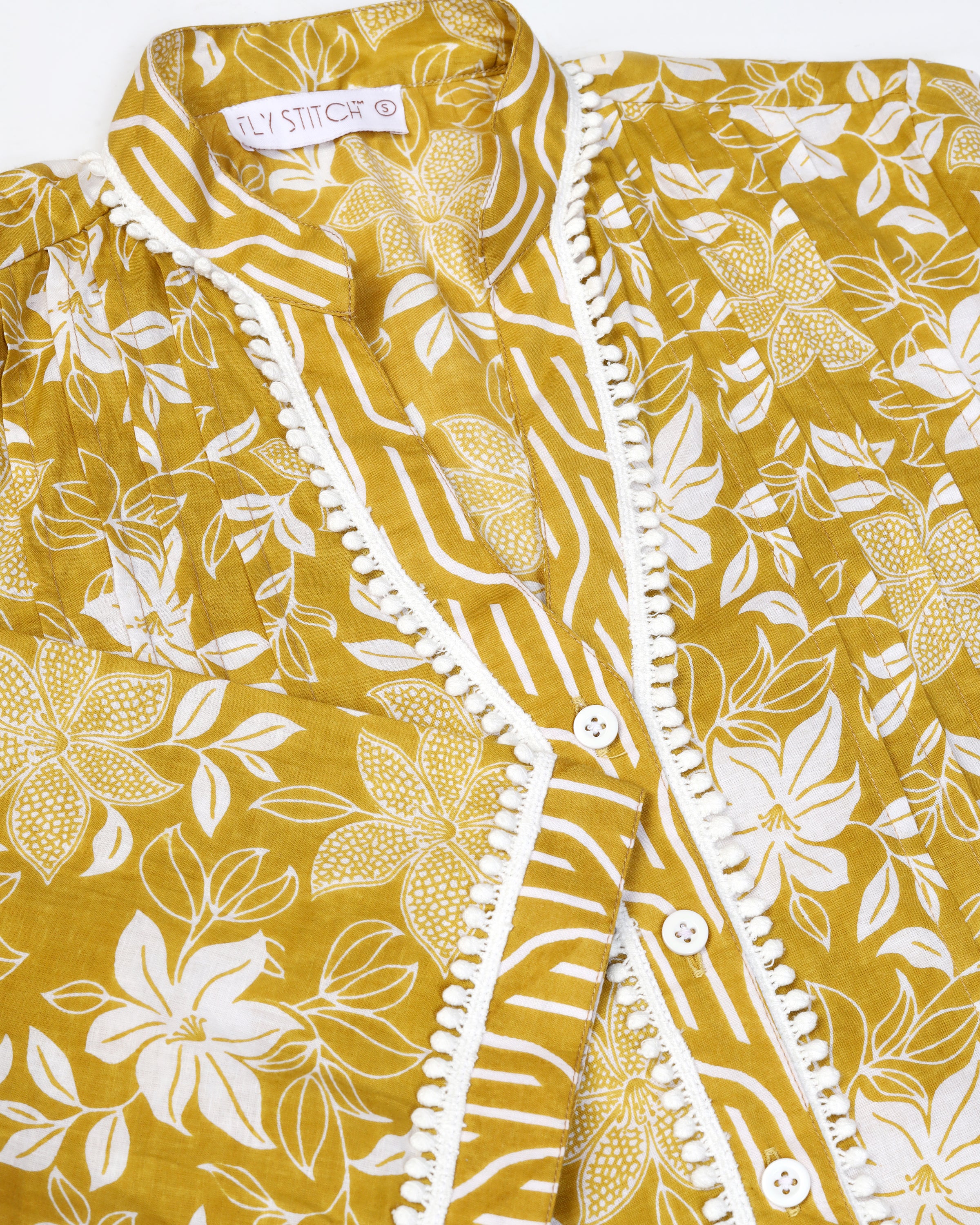 Women Floral Print Pure Cotton Straight Top
