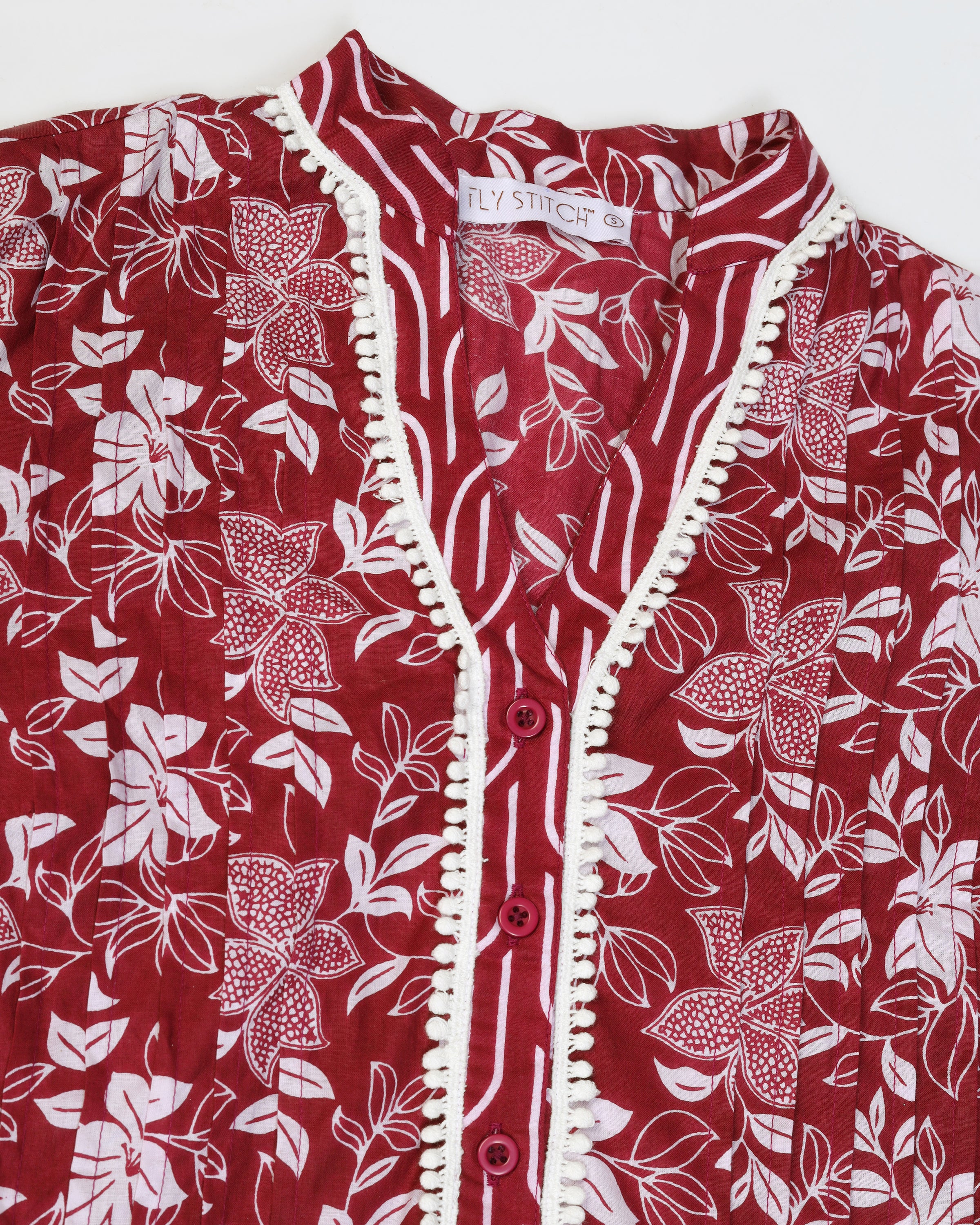 Women Floral Print Pure Cotton Straight Top