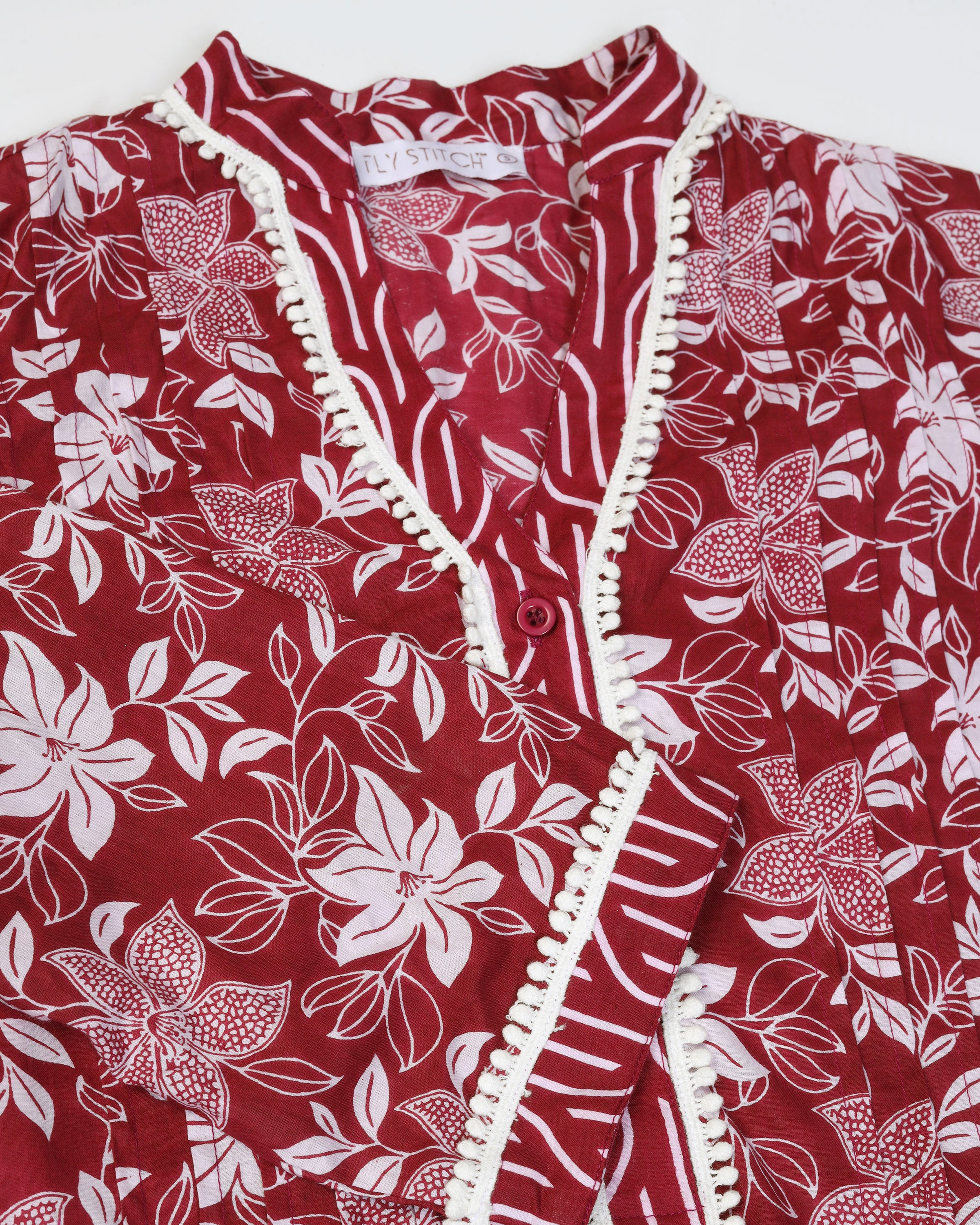 Women Floral Print Pure Cotton Straight Top