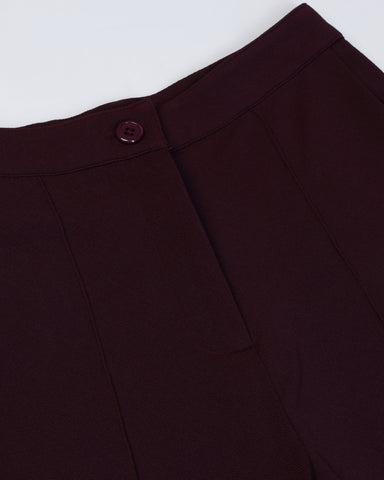 Women High-Rise Pleated Bootcut Trousers