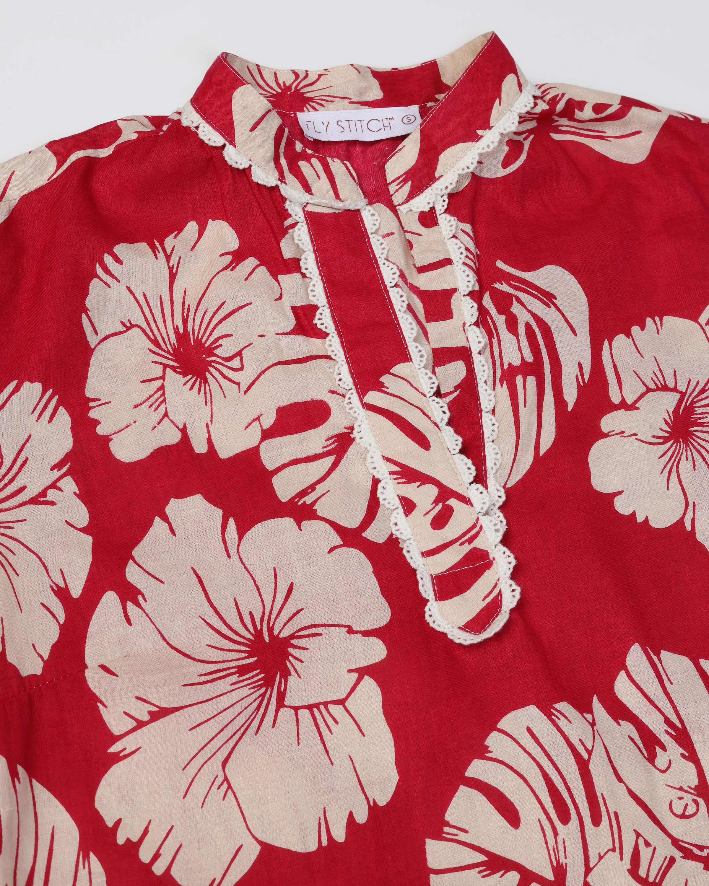 Floral Printed V Neck Pure Cotton Top With Palazzo