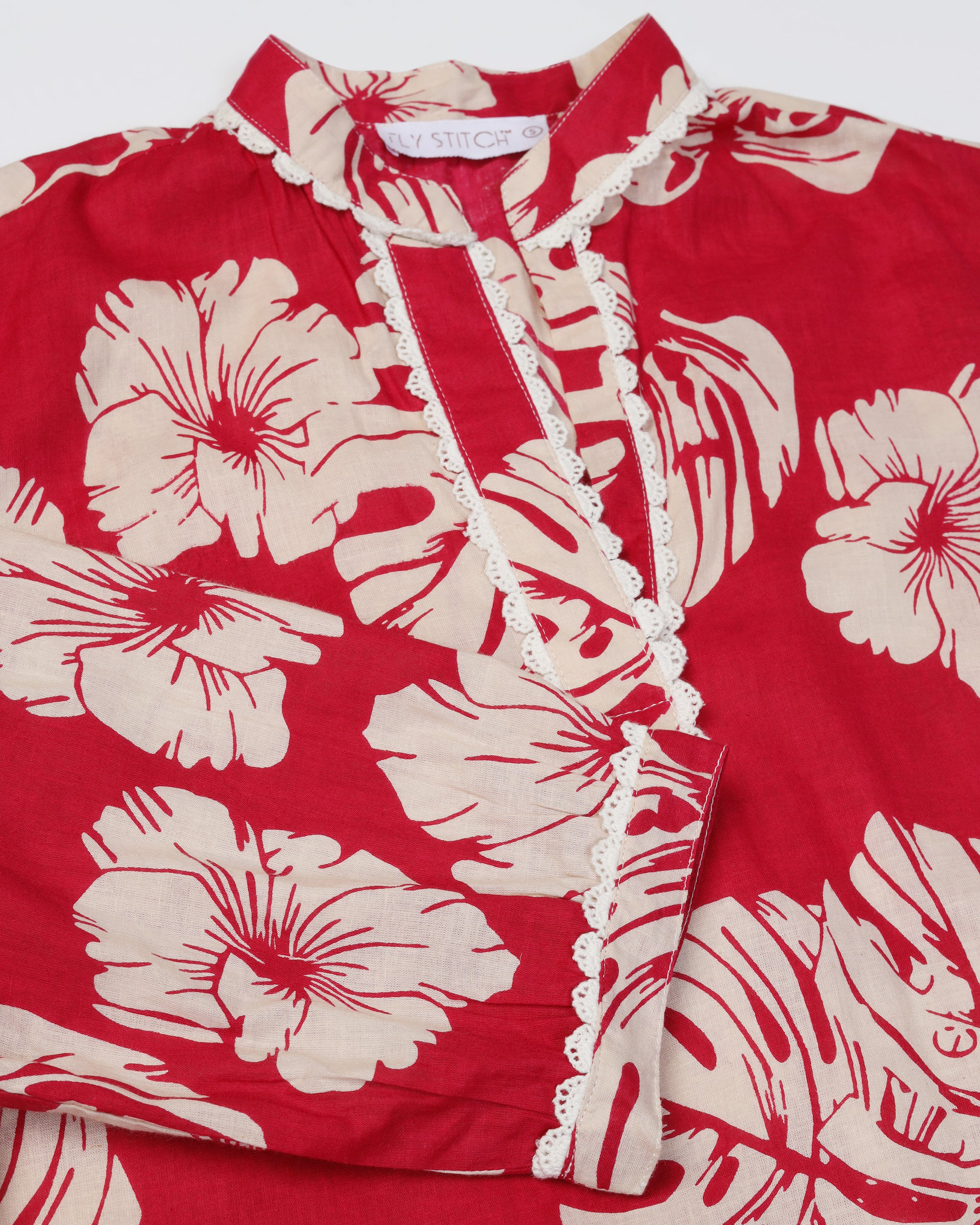 Floral Printed V Neck Pure Cotton Top With Palazzo