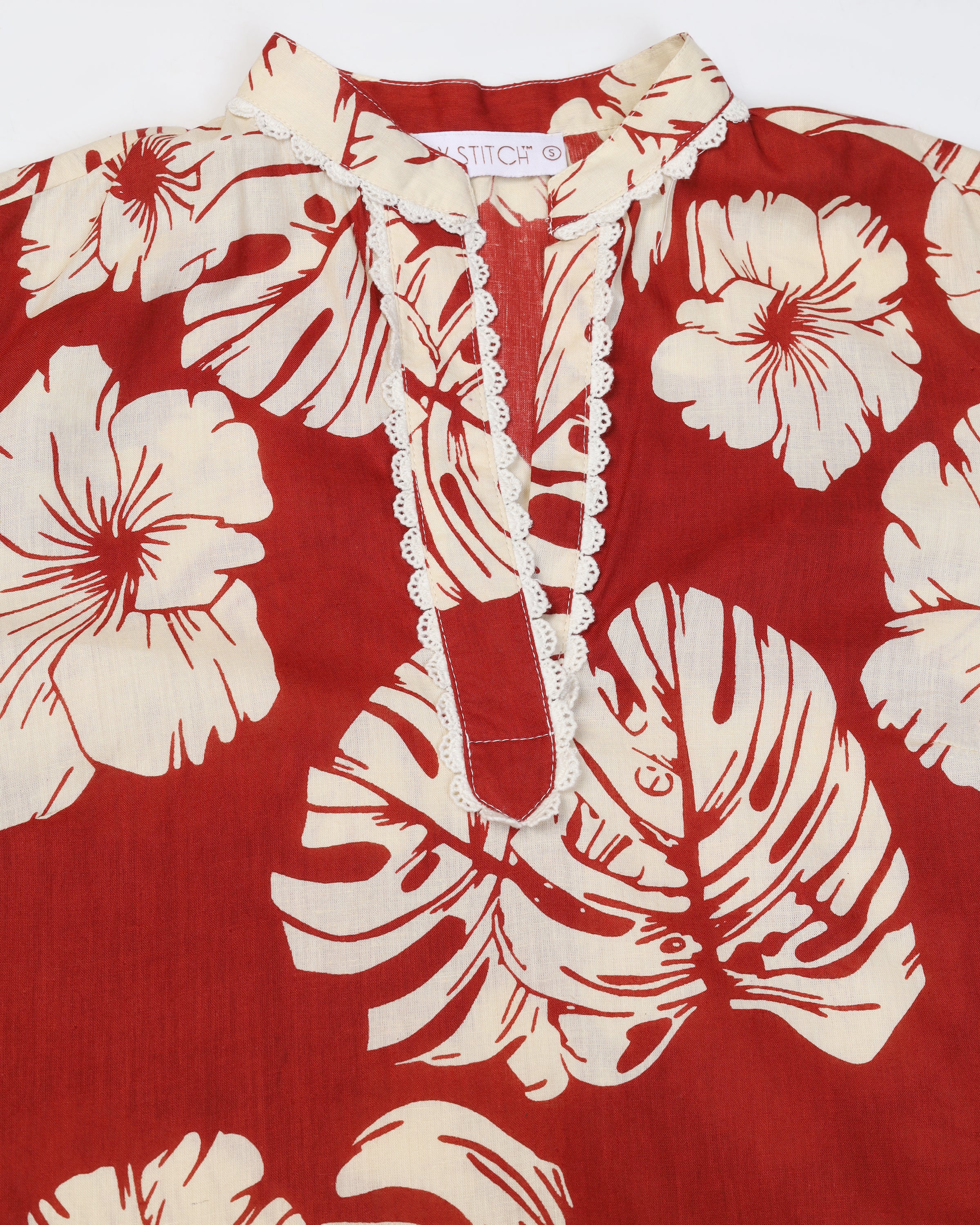 Floral Printed V Neck Pure Cotton Top With Palazzo