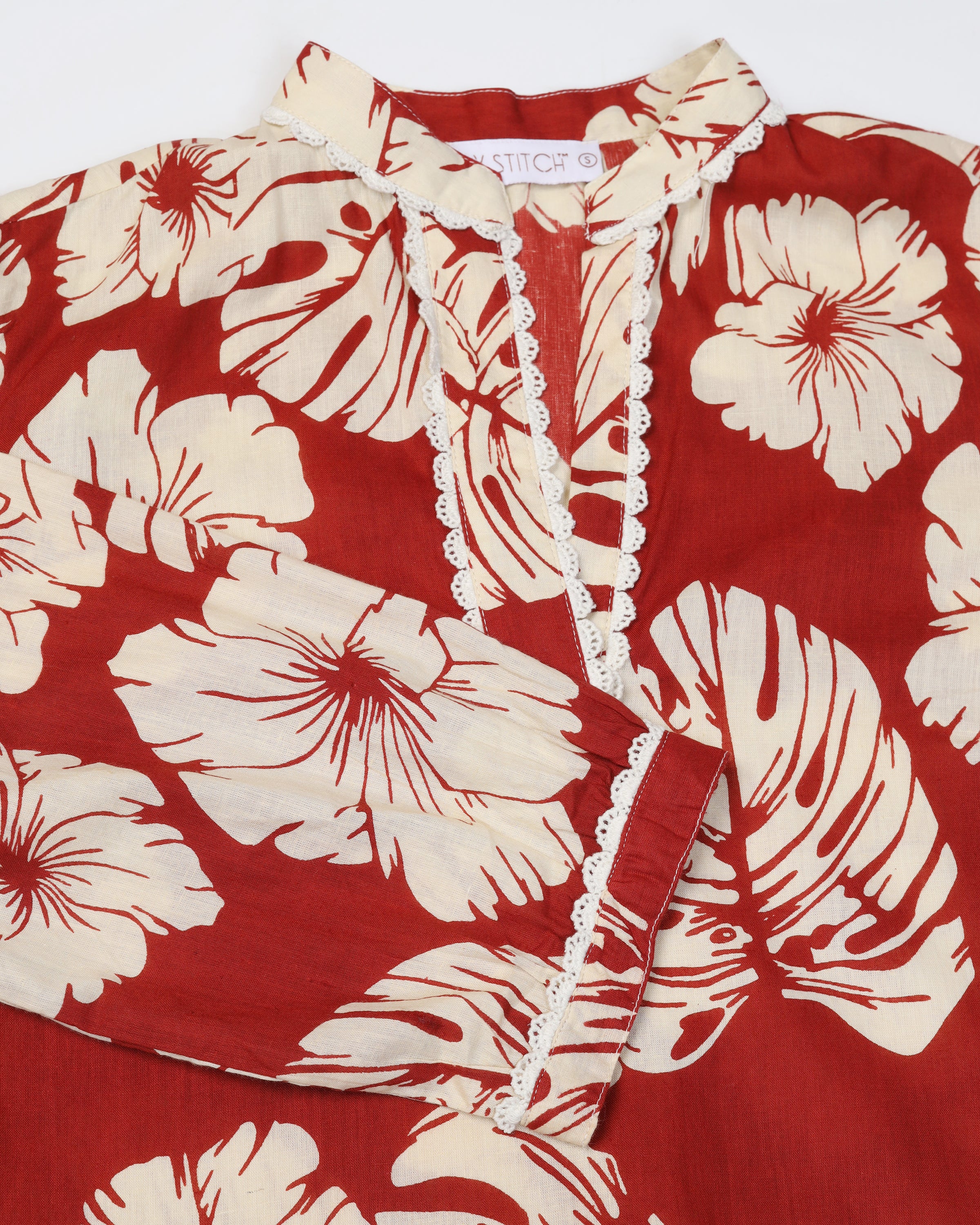 Floral Printed V Neck Pure Cotton Top With Palazzo