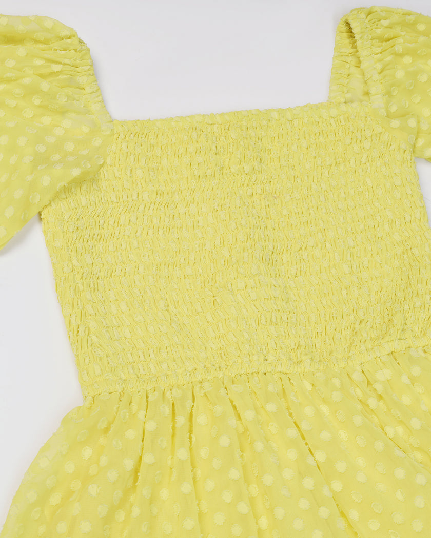 Women's Jacquard Smocked Fit & Flare Maxi Dress