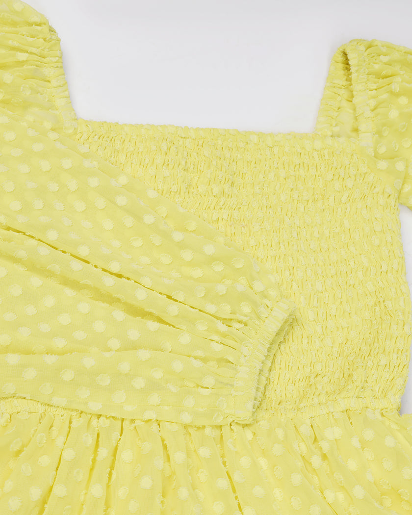 Women's Jacquard Smocked Fit & Flare Maxi Dress