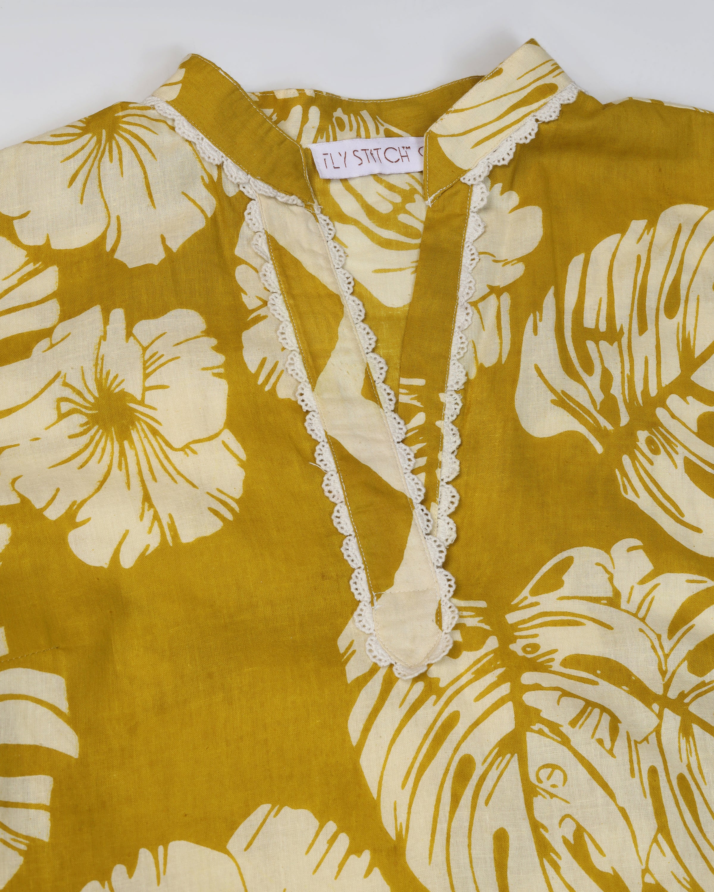 Floral Printed V Neck Pure Cotton Top With Palazzo