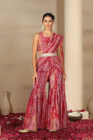 Women’s Indo Western Saree Set