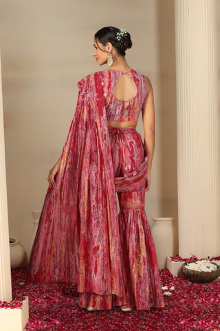 Women’s Indo Western Saree Set