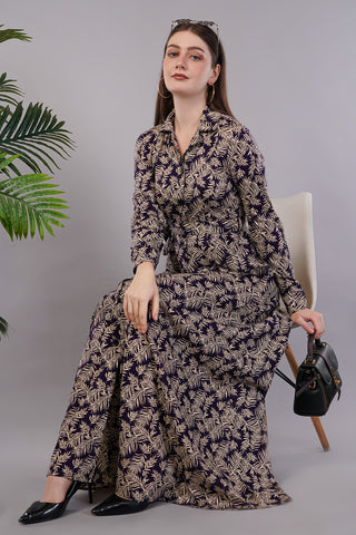 Women Leaf Print Fit & Flare Dress