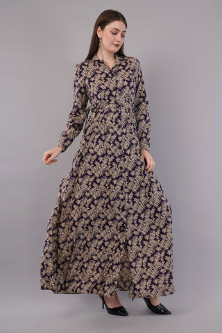 Women Leaf Print Fit & Flare Dress