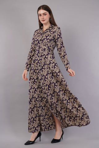 Women Leaf Print Fit & Flare Dress