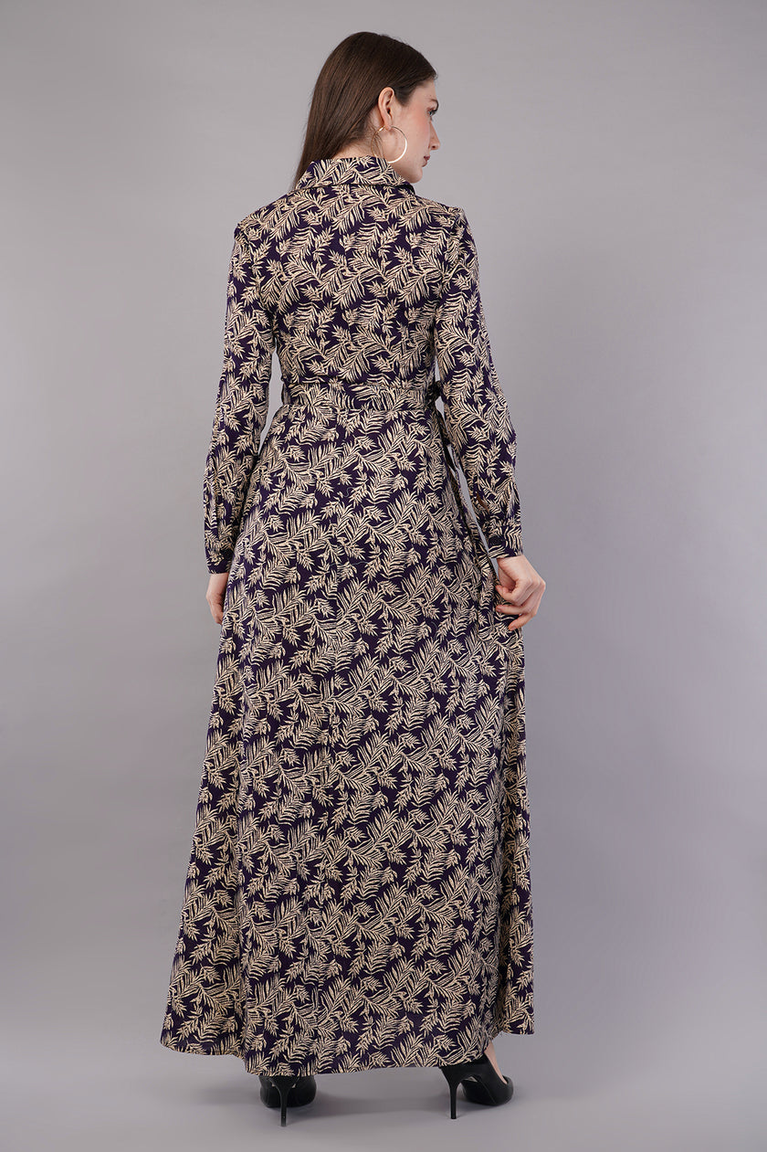 Women Leaf Print Fit & Flare Dress
