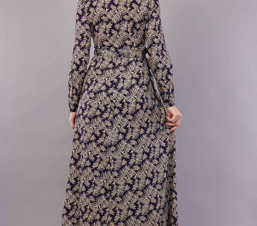 Women Leaf Print Fit & Flare Dress