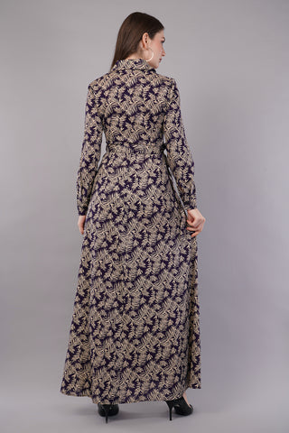 Women Leaf Print Fit & Flare Dress