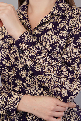 Women Leaf Print Fit & Flare Dress
