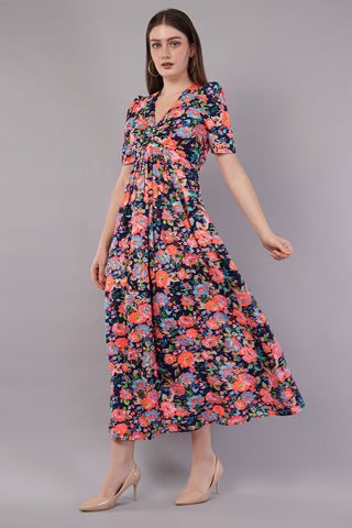 Floral Print Fit & Flare Dress