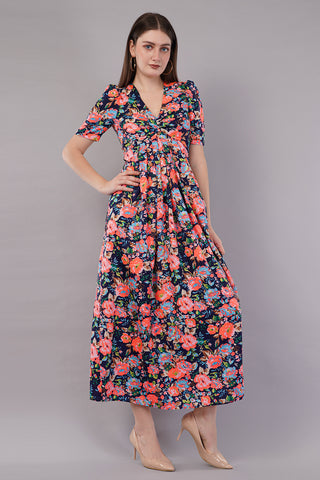 Floral Print Fit & Flare Dress