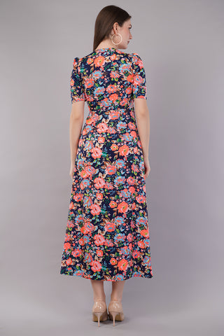 Floral Print Fit & Flare Dress