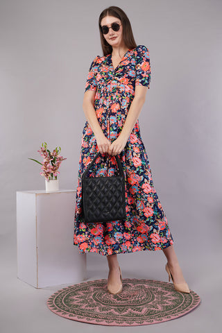 Floral Print Fit & Flare Dress