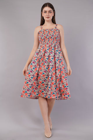 Women Floral Print Fit & Flare Dress