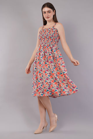 Women Floral Print Fit & Flare Dress
