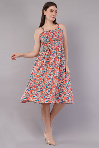 Women Floral Print Fit & Flare Dress