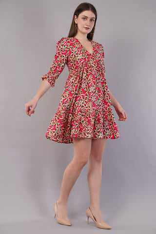 Floral Print Fit & Flare Dress