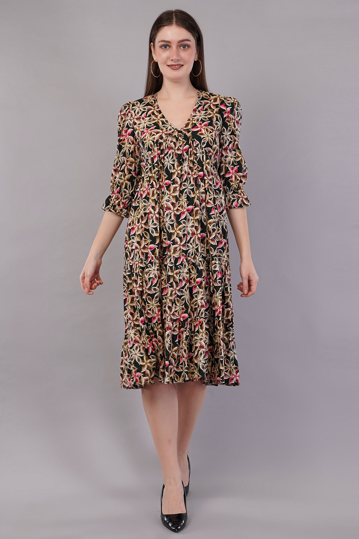 Printed Fit & Flare Dress