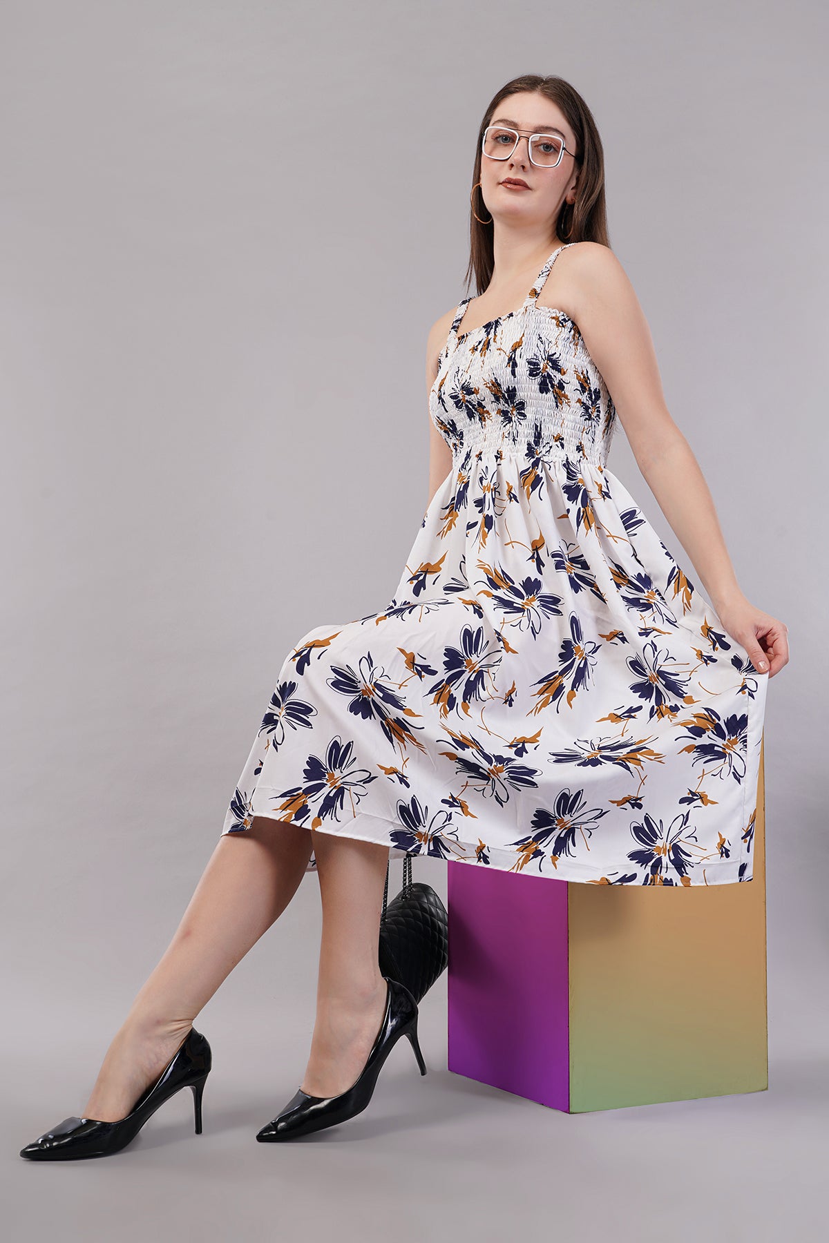 Floral Print Fit & Flare Dress