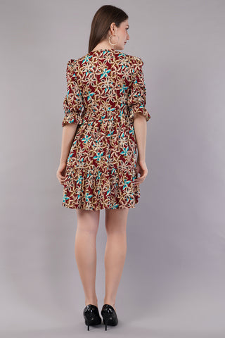 Floral Printed Fit & Flare Mini Dress