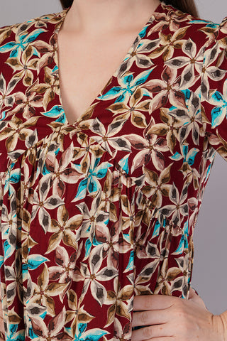 Floral Printed Fit & Flare Mini Dress