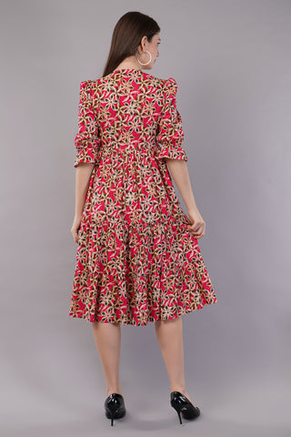 Floral Print Tiered Dress
