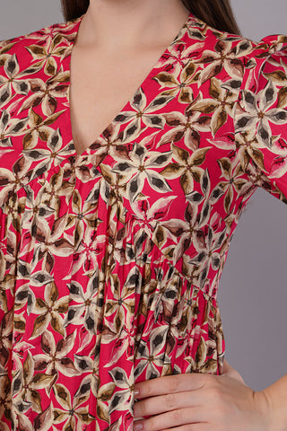 Floral Print Tiered Dress