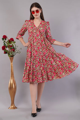 Floral Print Tiered Dress