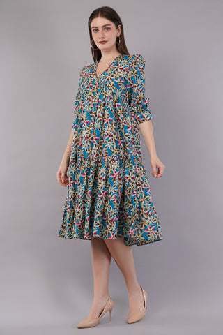 Women Printed Fit & Flare Dress