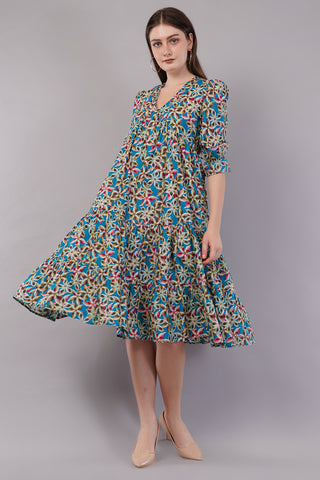 Women Printed Fit & Flare Dress