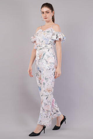 Women Floral Print Off-Shoulder Jumpsuit