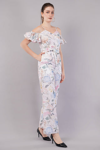 Women Floral Print Off-Shoulder Jumpsuit